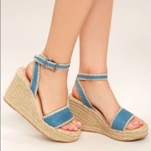 Denim blue espadrilles